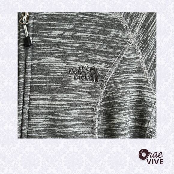 North Face Women's S Polartec Full Zip Fleece Hoodie Dark Heathered Grey - Picture 3 of 7